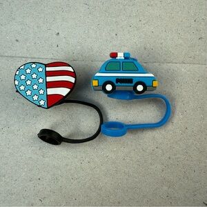 Cute Reusable Straw Toppers Set of 2 | Drink Marker Caps
